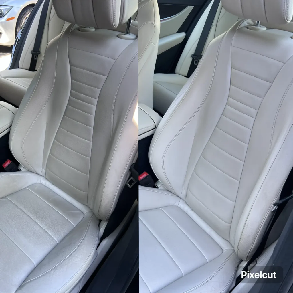 Car Deep Cleaning on Leather Seats