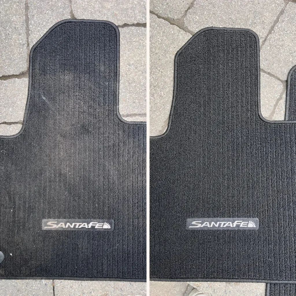 Car Deep Cleaning On Fabric Mats